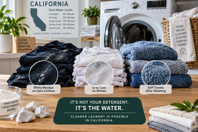 Hard Water Stains on Clothes: California Laundry Fix